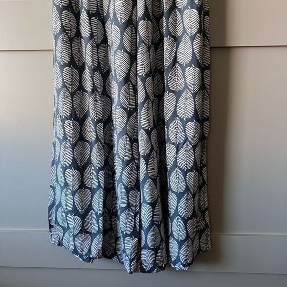 Style Park 1 Women Wide Leg Pants One Size Blue Leaves Boho Beach Tropical Rayon - Picture 3 of 14